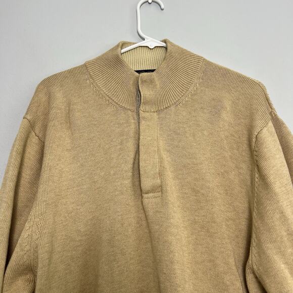 Brooks Brothers Men's 100% Supima Cotton Pullover Sweater Tan Sz XL Office Basic - Picture 2 of 14